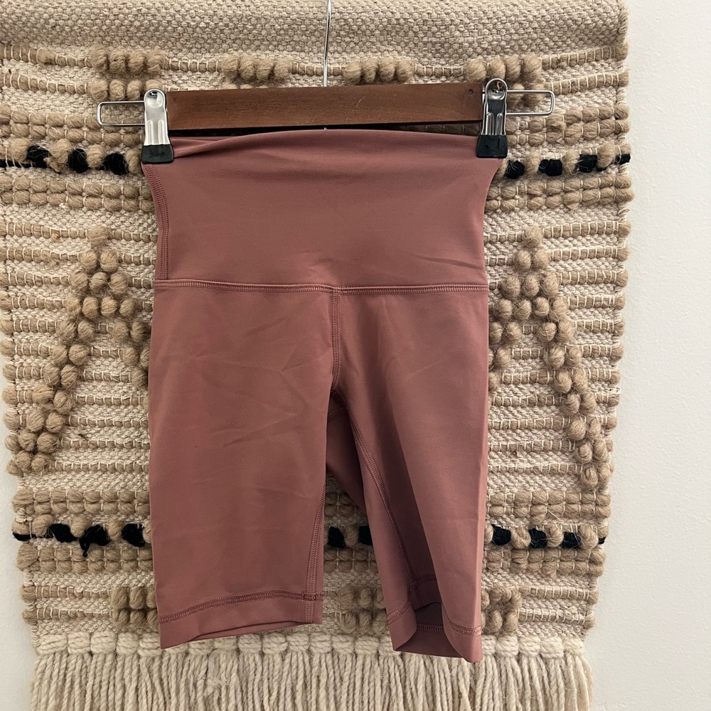 Lululemon High-Waisted Mauve Biker Shorts